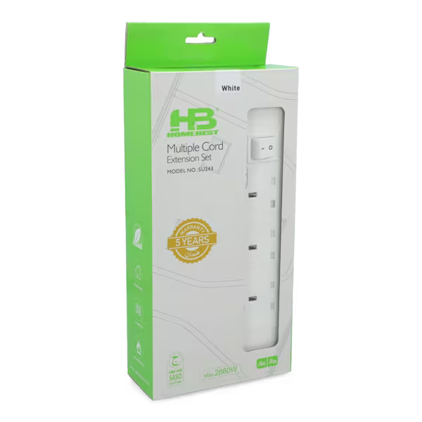 وصلة كهربائية ثلاثية الاتجاهات بطول 3 أمتار | ضمان 5 سنوات | الرياض