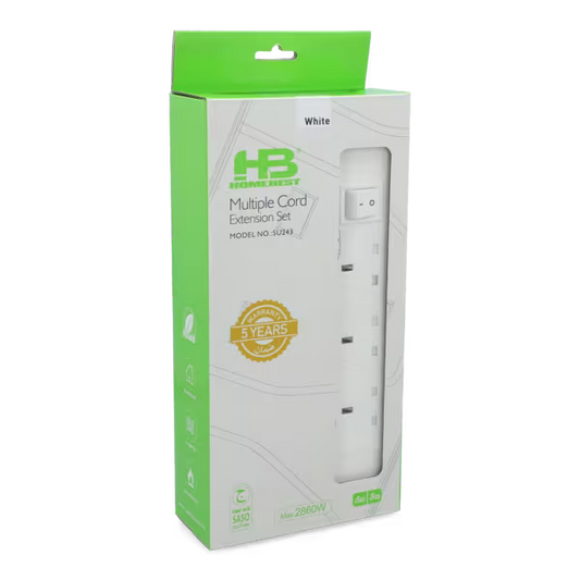 3 Way Multiple Cord Extension 3 Meter Long | 5 Year Warranty | Riyadh