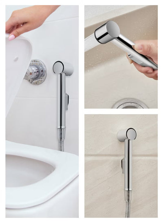 Plastic Bathroom Rinser Black | Jet Sprayer for Toilet Cloth Diaper Sprayer Set, Adjustable Muslim Shower Bidets for Existing Toilets, Bidet Attachment with Bidet Hose for Feminine Wash