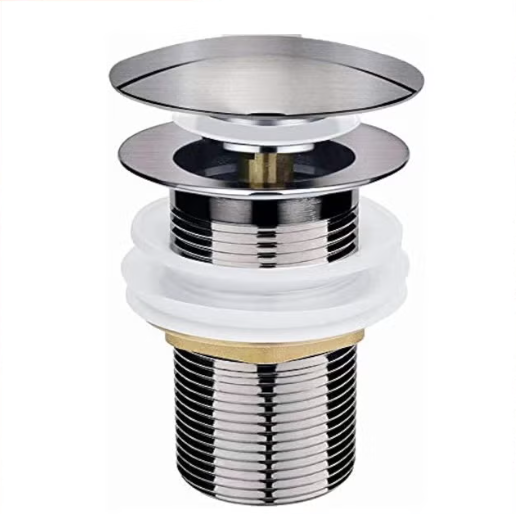 Basin Sink Waste Unslotted Modern Pop Up Click Clack Nickel Plated Sprung Plug