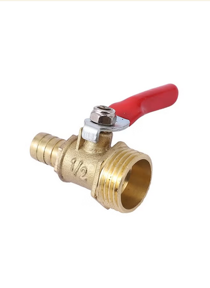 صمام كروي للإغلاق - وصلة PEX مقاس 10 مم × ذكر 3/8 بوصة - صمام نحاسي مانع للتسرب وخالٍ من الرصاص - صمام إغلاق بديل FIP MIP - مناسب لتركيبات السباكة تحت المغسلة، والمرحاض، والغسالة، والرادياتير، وخطوط المياه