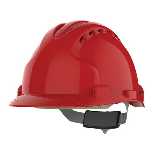 Safety Helmet heavy duty - Vented - Red